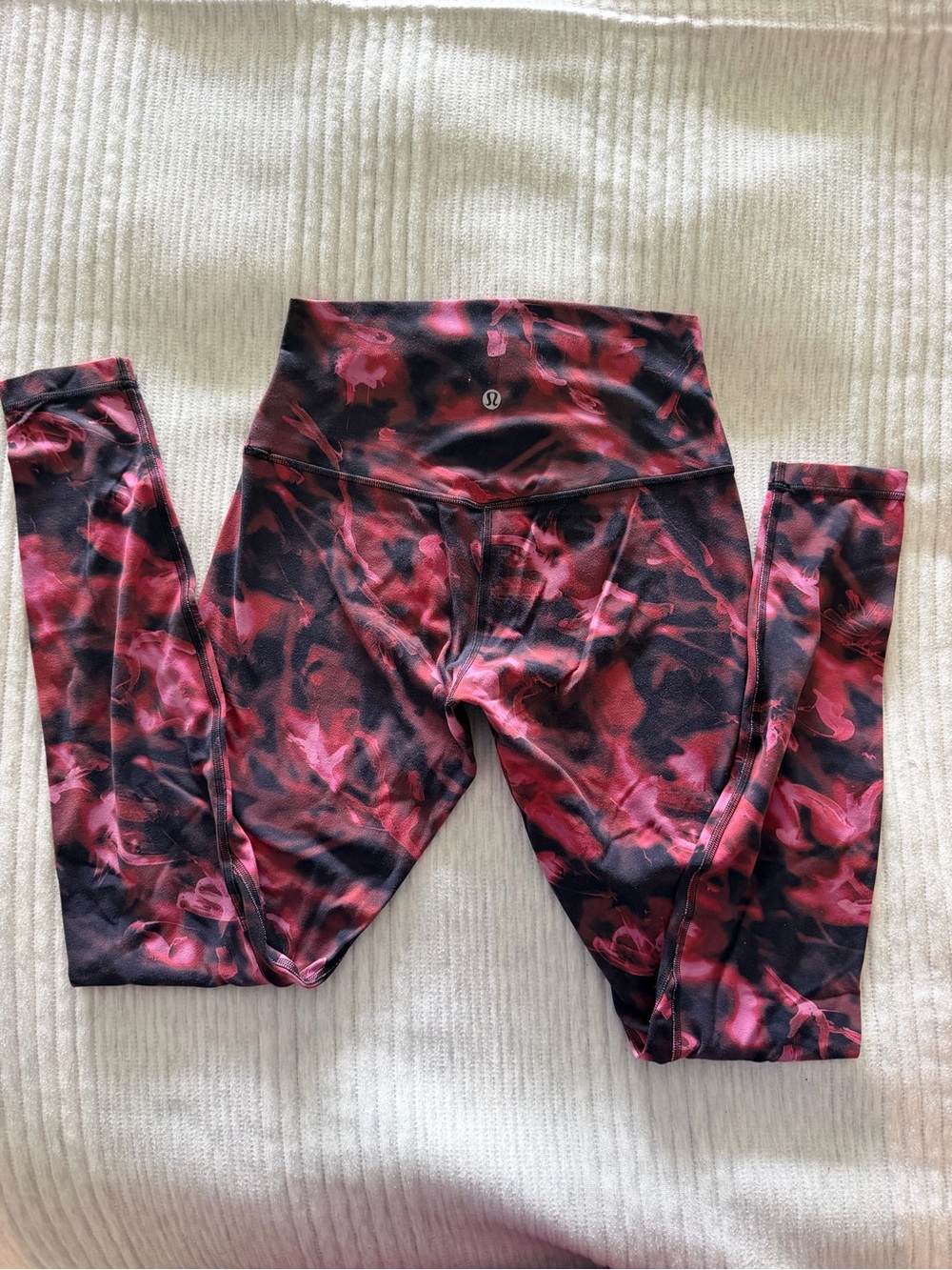 lululemon athletica Pink & Black Abstract Print Leggings
